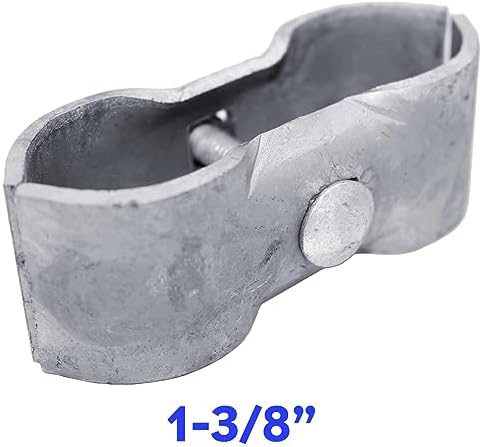 1-3/8" Galvanized Chain Link Fence Panel Clamps with Bolts & Nuts - Saddle Clamps for Dog Kennels & Temporary Fencing (8 Pack)