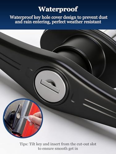 Truck Cap Camper Shell T-Handle Lock Latch Replacement Parts, Truck Bed Topper Door Locking Kit Accessories with Keys - Left Lock
