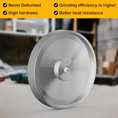 CBN Grinding Wheel 8 inch, Dia x 1 Inch Wide x 5/8" Arbor, Suitable for Sharpening Woodturning Tools, High Speed Steel Tools, 8 inch Bench Grinders 320 Grit