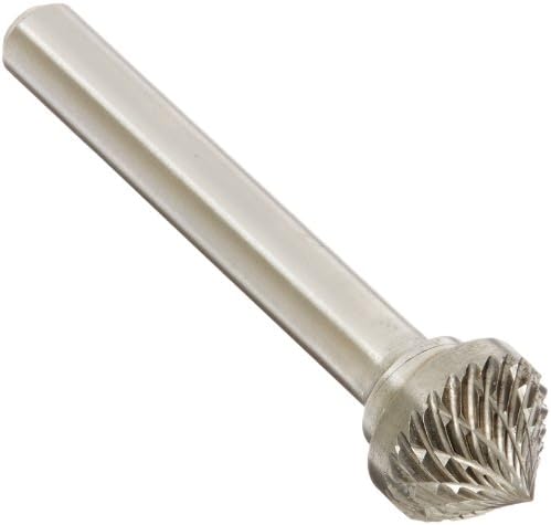 Drill America SK-5 Carbide Burr/Rotary File 90 Degree Included Angle Double Cut for Die Grinder 1/2" Dia. x 1/4" Cut Length with 1/4" Shank and 2-1/8" Overall Length, DUL Series