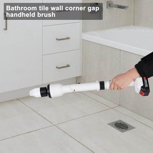 Talent Star Electric Spin Scrubber, 120W Shower Scrubber Cordless Cleaning Brush with 2 Batteries & 1 Charger, 4 Replacement Brush Heads, Telescopic Rod Electric Scrubber for Bathroom Tub Tile Floor
