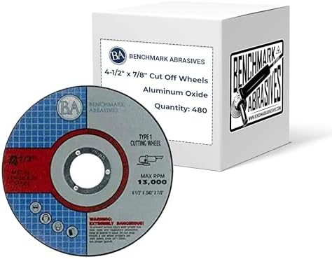 Benchmark Abrasives 4.5" Aluminum Oxide Type 1 Cut Off Wheels, 24000-Count