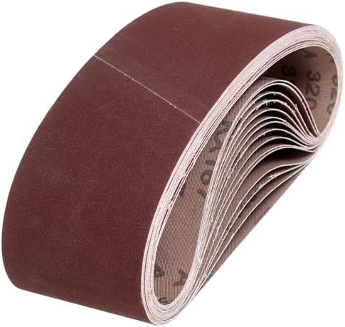 HARFINGTON 3 x 21 Inch Sanding Belts, 15 Pcs 320 Grits Aluminum Oxide