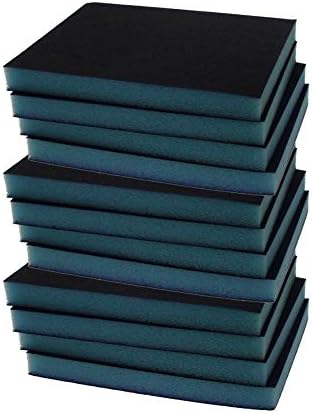 Utoolmart Sanding Sponge Sanding Blocks, 180 Grit Wet Dry Sandpaper Sponge, Washable and Reusable Sand Sponge Kit, for Kitchen Cookware Cleaning and Rust Removal of Rusted Metal, Blue, 12 Pcs