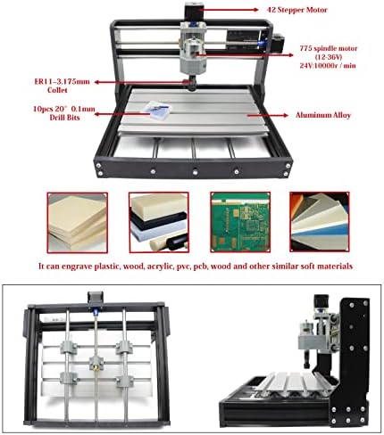 RATTMMOTOR 3018-PRO Hobby CNC Router Machine 3 Axis+GRBL Offline Controller