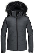 Skieer Women's Ski Jacket Waterproof Warm Puffer Thick Hooded Winter Coat