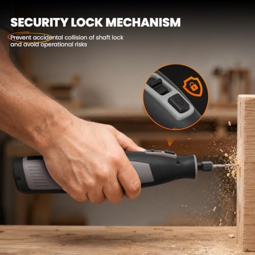 Cordless Rotary Tool Kit, 4V 4000mAh, 6-Speed, Digital Display Grey