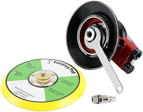 Professional Air Random Orbital Palm Sander, Heavy Duty Dual Action Pneumatic Sander with 1pc Backing Plate (5 inch)