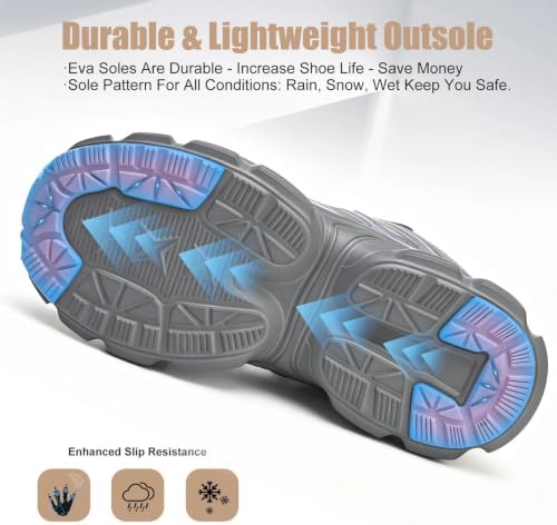 Hogent Steel Toe Shoes for Men Women - Non Slip & Lightweight Work Shoes