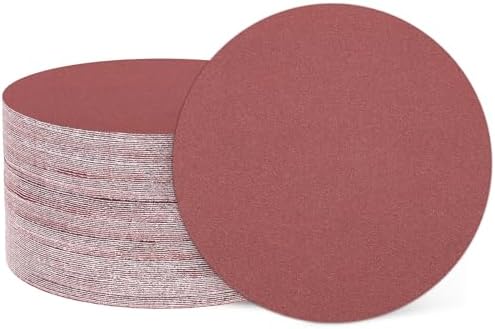 HARFINGTON 50 Pcs 4 Inch Sanding Discs 320 Grit Red Aluminum Oxide
