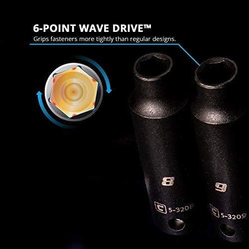 Capri Tools 3/8 in. Drive Metric Shallow and Deep Impact Socket Set with Billet Aluminum Socket Rail (30-Piece), 8-22 mm, CP53000-30MSDR