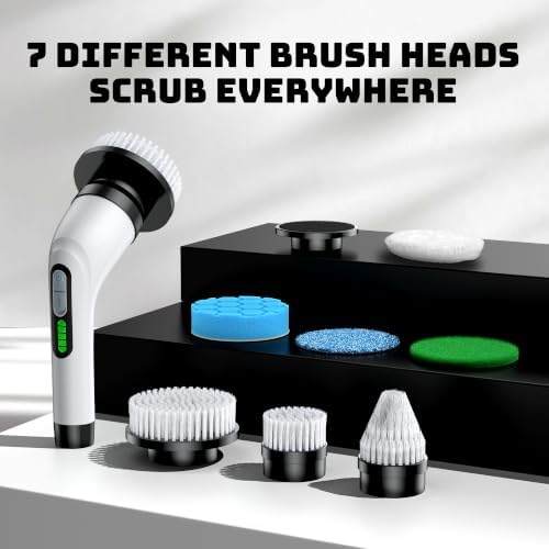 Electric Spin Scrubber for Bathroom: Shower Cleaner Brush with Long Handle