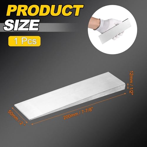 HARFINGTON Stainless Steel Flange Wedge, 1/2" x 2" x 7-7/8" Metal Right Angle Wedges Shims Spreading Flanges Triangle Pipefitting Welding Underpinning Tool for Lathe Milling Machine