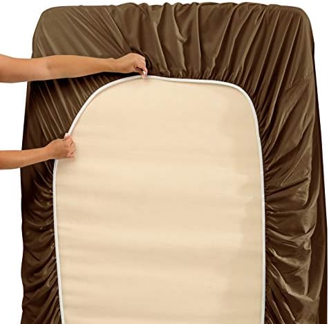 Hearth & Harbor Twin Size Sheets - 3 Piece Bed Sheet Set, Hotel Luxury Double Brushed Bed Sheets - Extra Soft Bedding Sheets & Pillowcases, Twin, Brown