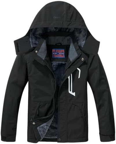 Boys' Waterproof Winter Ski Jacket Removable Hood Snow Coat
