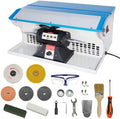 110V 800W Jewelry Polisher Machine, Jewelry Polisher Bench Buffer with Integrated Dust Collector, Exhaust Fan, Work Light and Motor Housing