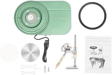 2800RPM Gem Faceting Machine, 180W Jewelry Lapidary Polisher, Gemstone Grinding Anti-Slip 48.50lbs Cast-Iron Body Durable Copper Wire Motor Engraving Drilling W/6 Inch Grinding Disc, Manipulator