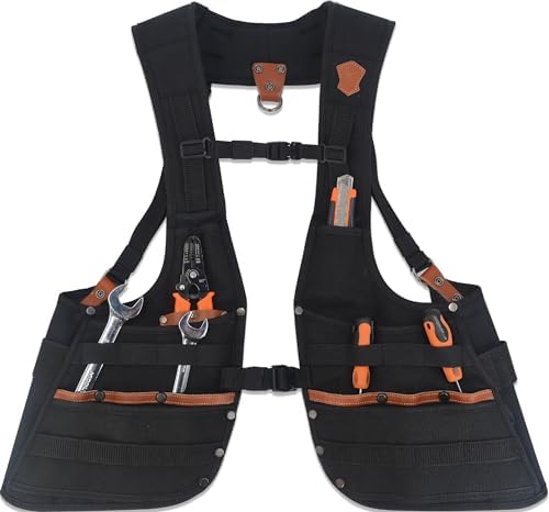 WELKINLAND Top-G Construction Leather tool vest, Electrician Tool Vest