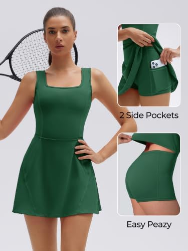 SUUKSESS Tennis Dress with Shorts Underneath Easy Peasy Athletic Dresses