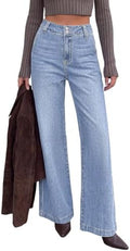 KIRUNDO Wide Leg Jeans for Women High Waisted Denim Pants