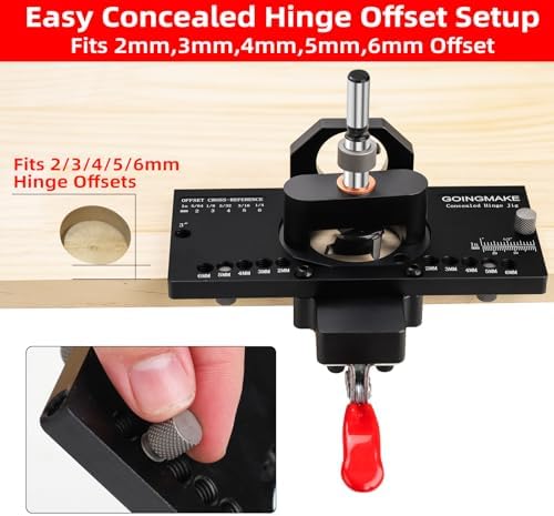 GOINGMAKE Metal Concealed Hinge Jig with Quick Clamp,35mm Cabinet Hinge Jig