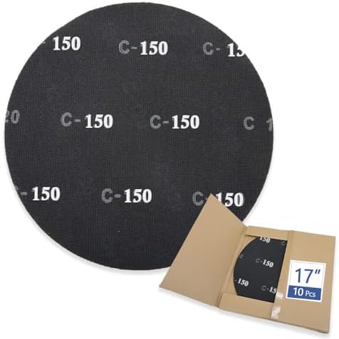 HUAALIUCHE 17" Sanding Screen Discs - Mesh Floor Sanding Screen - Black Silicon Carbide - for Wood Floors (10 Pack, 150 Grit)