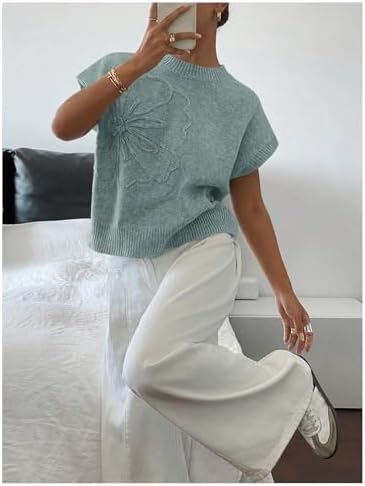 SOLY HUX Women's Short Sleeve Business Casual Sweater