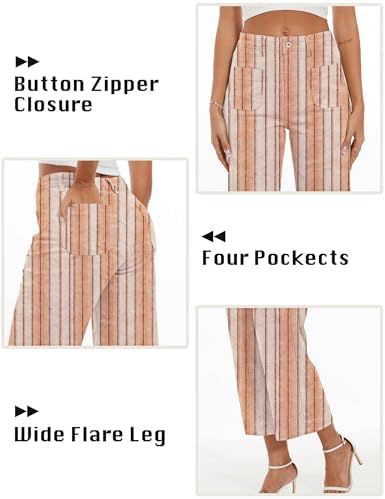Wide Leg Jeans for Women Trendy High Waisted Flare Jeans Cropped Pants Stretchy Baggy
