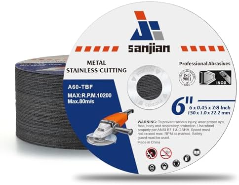 6” Cut Off Wheels for Metal 50 PCS 6 x .045 x 7/8 Inch Cutting Wheels
