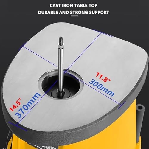 Electric Oscillating Spindle Sander, 450W Desktop Column Sanding Machine With 5 Pcs Sanding Sleeves And 3 Sets Of Sandpaper, Max. Speed 2000 Rpm Drum Sander With Angle Grindin