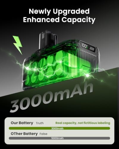Upgraded 1-Pack 18v 3000mAh Replacement for Ryobi 18v Battery