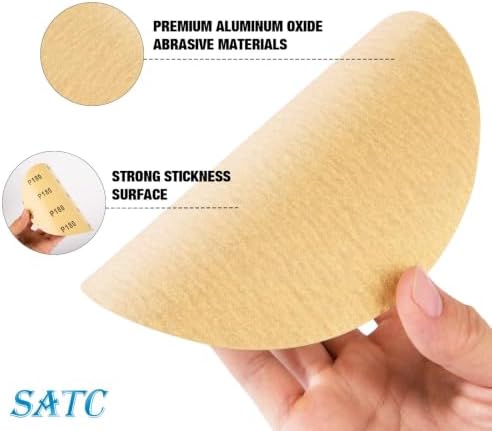 S SATC Premium 6 Inch PSA Sanding Discs 400 PCS Sandpaper Roll with Sticky Back 180 Grit Sand Paper for Orbital Sander