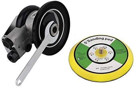 5" Air Random Orbital Sander, Dual Action Pneumatic Orbit Polisher Pro Grinding Sanding Tools Silver