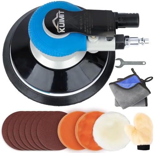 6" Air Sander Kit - Garage-Ready Dual Action Tool, Car Detailing & Woodworking Hero | Palm-Sized Power w/Free Tool Kits