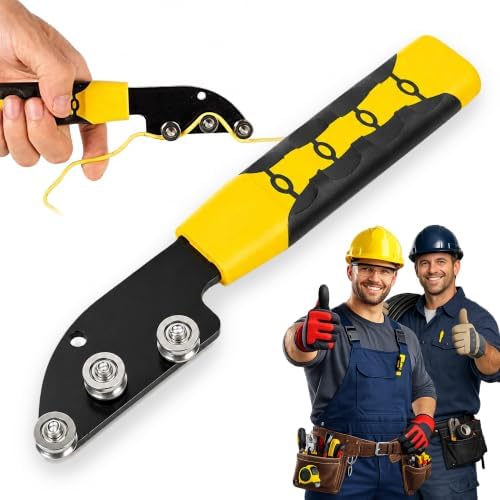 Wire Straightener Tool, Stainless Steel 3-Roller Manual Cable Straightening Tool, Non-slip Handle Cable Untwisting and Bending Device for Electricians, HVAC and Electrical Projects，1pcs