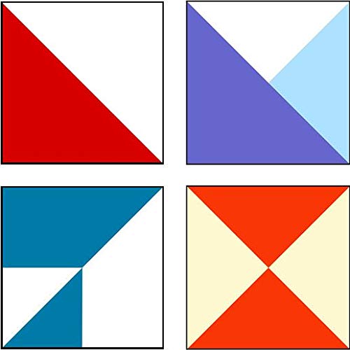 Bloc Loc Half-Square Triangle Quilting Set #2 Contains 2-1/2", 4-1/2", 6-1/2" Square up Rulers with Grid Lines