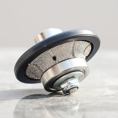 Raizi 3/8 inch Demi Bullnose Half Bullnose Diamond Hand Profile Wheel Router Bits 45 Degree Bevel Edge for Granite Concrete Marble Countertop Edge (E10)