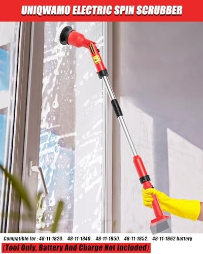 Uniqwamo Electric Spin Scrubber Compatible for Milwaukee 18V Battery