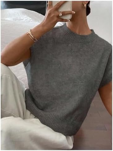 SOLY HUX Women's Short Sleeve Business Casual Sweater