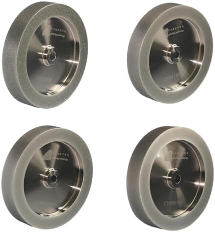 CBN Wheel 8 Inch, CBN Grinding Wheels 8" Diameter, 5/8" Bore, 1.5" Wide, 1" Down the Side, Suitable for Sharpening Woodturning and HSS Tools (600 Grit)