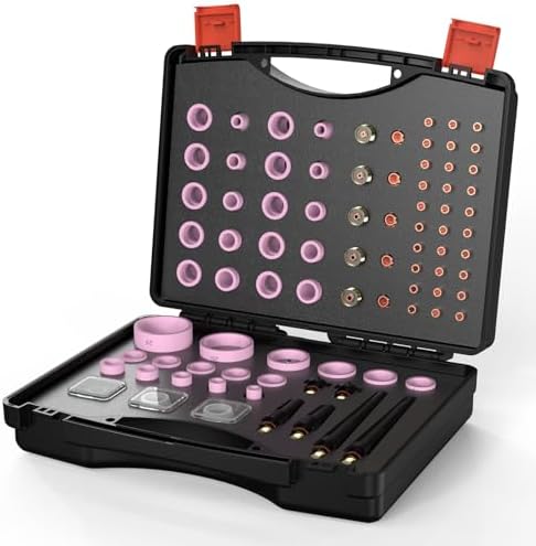 YESWELDER 123 Pcs TIG Welding Torch Stubby Gas Lens Ceramic Cup Kit