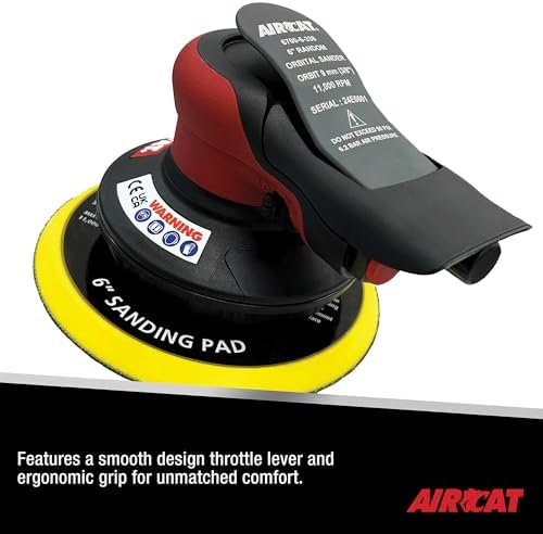 AIRCAT Pneumatic Tools 6700-6-338 6" Palm Sander 3/8" Orbit 11,000 RPM