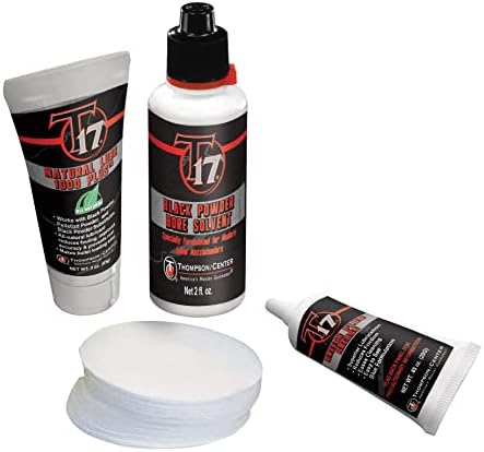 Thompson Center T17 Pro Hunter Accessory Kit and Muzzleloader Cleaning Kits with Bore Cleaner, Breech Plug Grease, Jag, and Round Cleaning Patches for Muzzleloader and Black Powder Rifle Maintenance