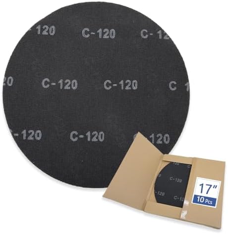 HUAALIUCHE 17" Sanding Screen Discs - Mesh Floor Sanding Screen - Black Silicon Carbide - for Wood Floors (10 Pack, 120 Grit)