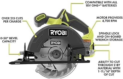 6 Power Tools Combo Kit Bundle with Buho Tool Bag, and Holster, 6 Ryobi Tools, 2 Batteries, Charger, and 40 Piece Drill Bit Set
