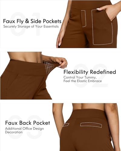 G4Free Yoga Pants for Women Wide Leg Pants with Pockets High Waisted