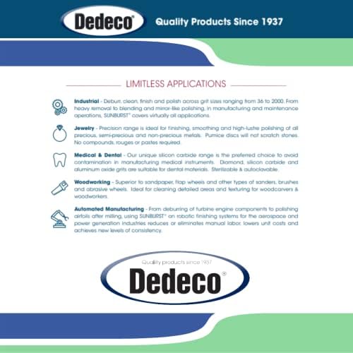 Dedeco Sunburst Radial Bristle Disc 1 Pack - 6 1/2" Curved - 1/2" Arbor - Light Green 14000 Grit (Ultra-Fine, 1 Micron) - Aluminum Oxide for Polishing & Finishing