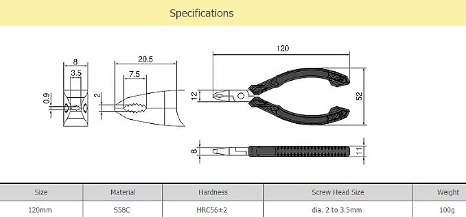 VAMPLIERS 5" Mini Stripped M2 Screw Extractor Pliers ESD Safe TPR Handles