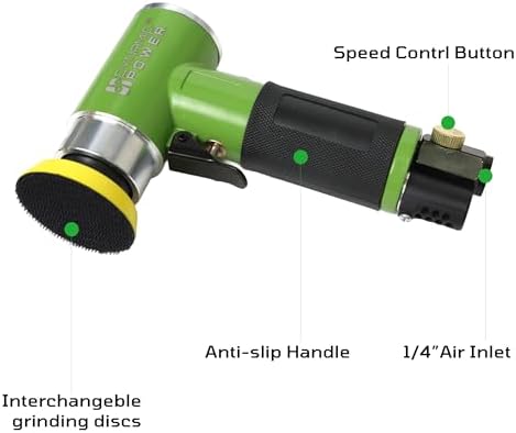 Mini Air Sander Kit, 1" 2" 3" Dual Action Pneumatic Orbital Sander Polisher with 15000 RPM High Speed, Buffing Polishing Pads & Sanding Papers Set for Auto Car Body Work, Detail Sanding