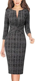 VFSHOW Womens Work Business Office Zipper Up Slim Bodycon Sheath Dress